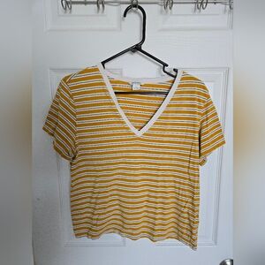 Monki Yellow Crop Tee Relaxed Fit